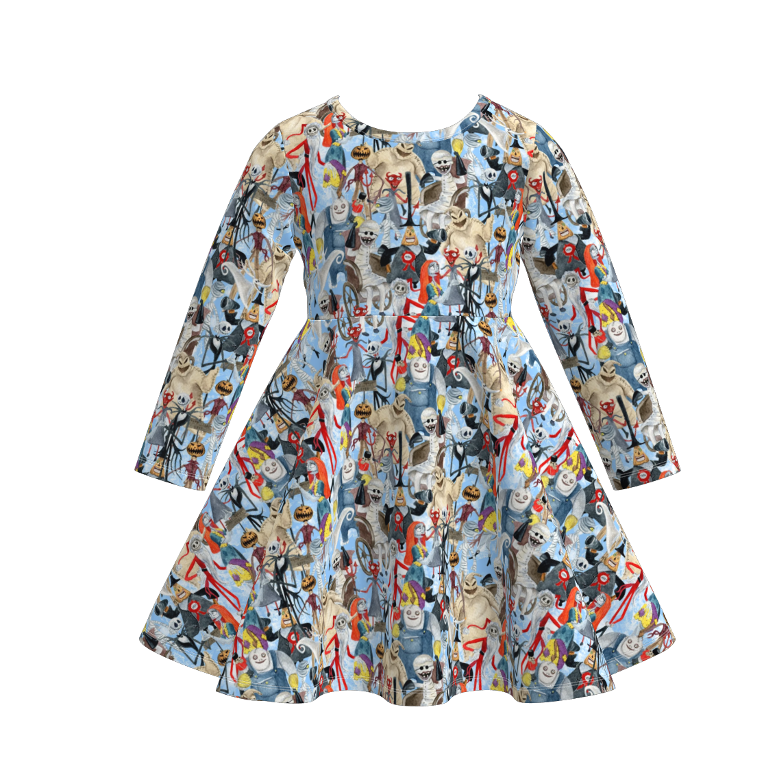 (Pre Order)Girls Christmas Cartoon Print Dress