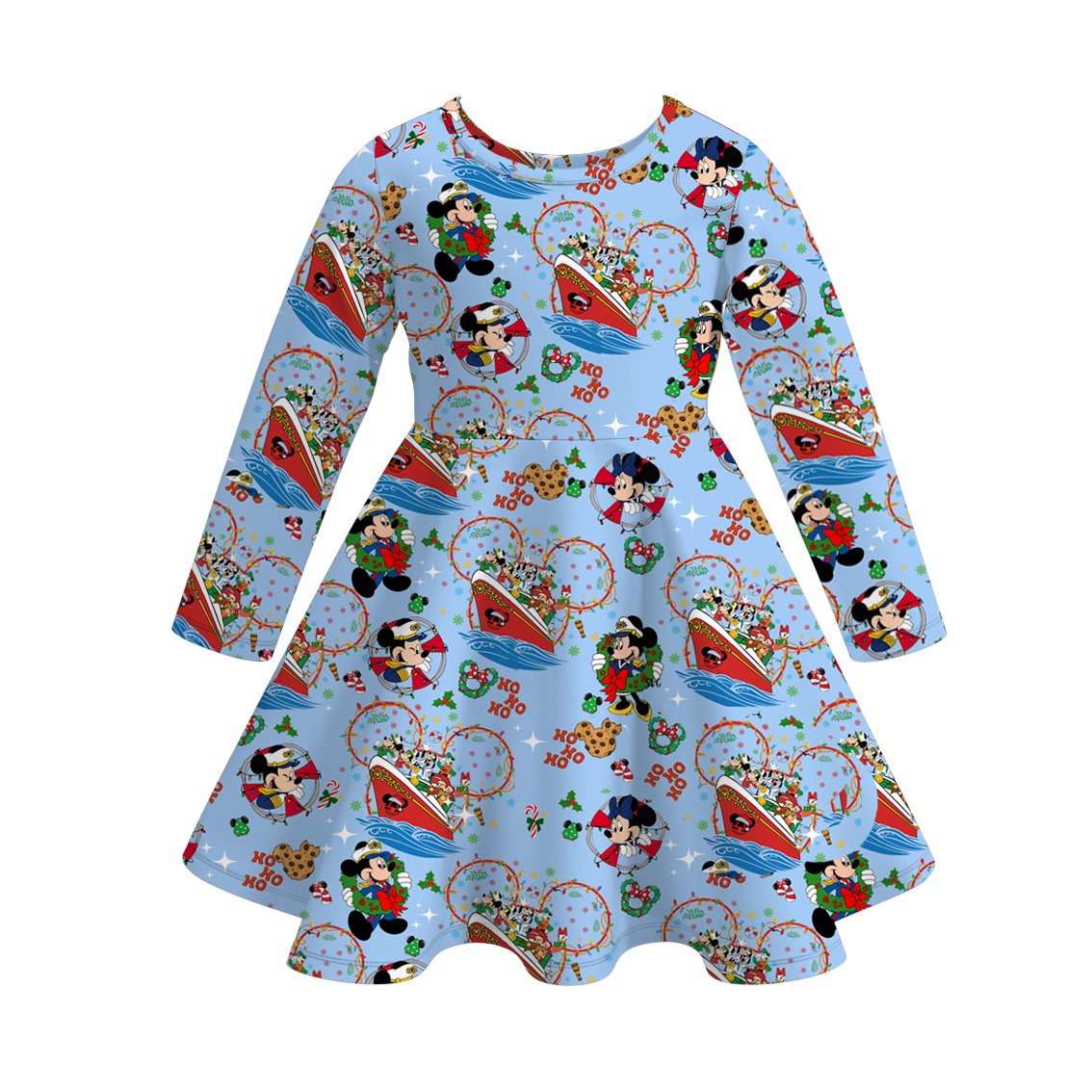 (Pre Order)Family Christmas Cartoon Print Dress,Set&Romper