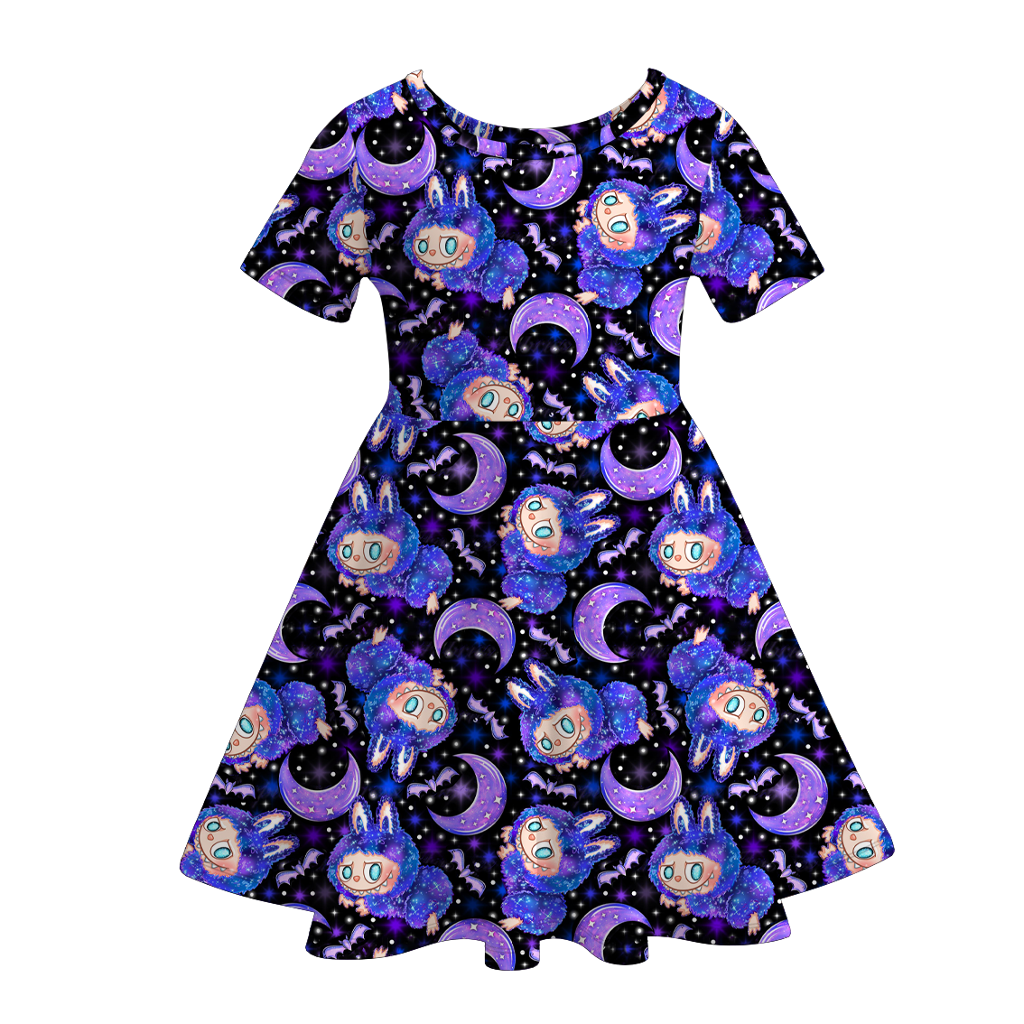 (Pre Order)Girls Halloween Cartoon Print Dress