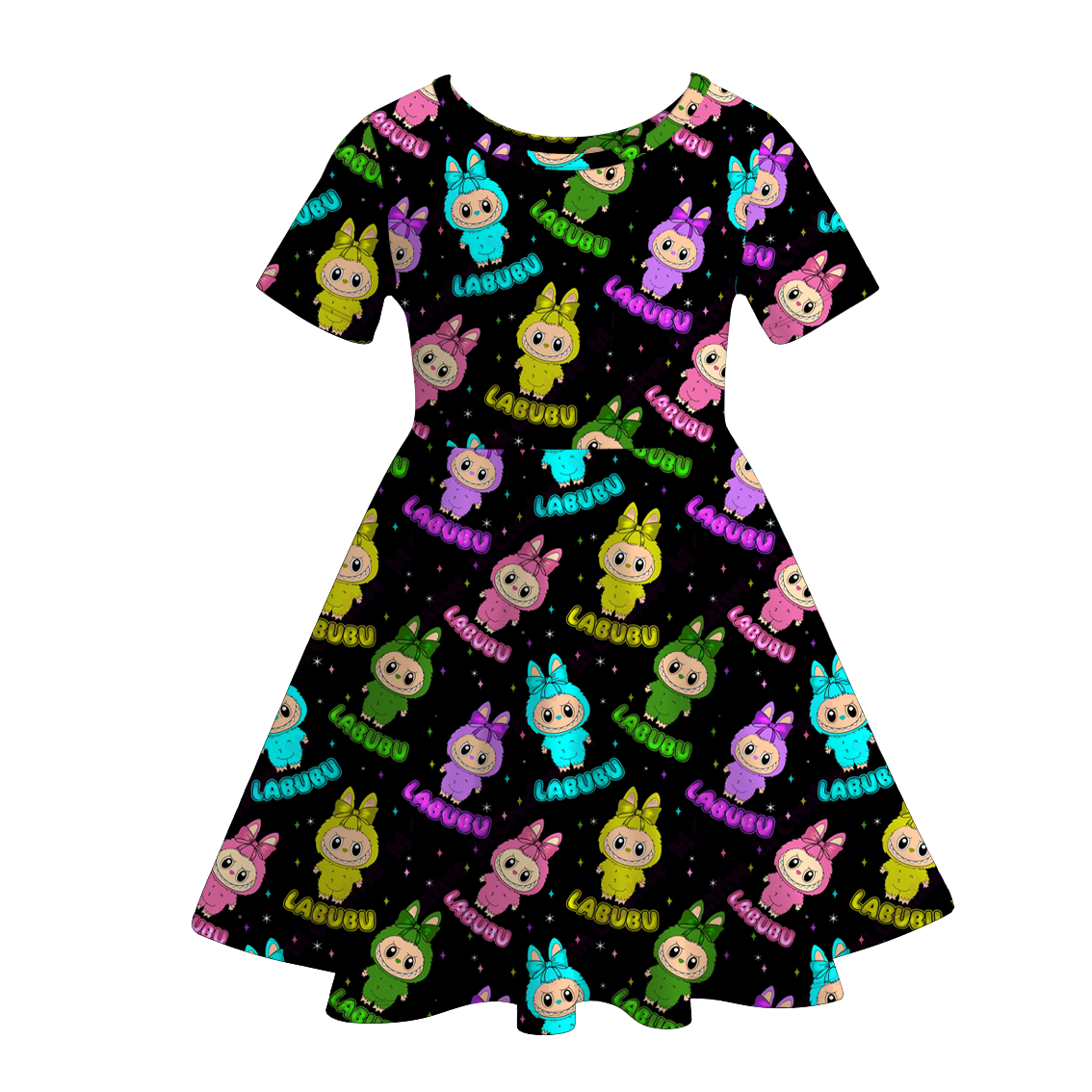 (Pre Order)Girls Halloween Cartoon Print Dress