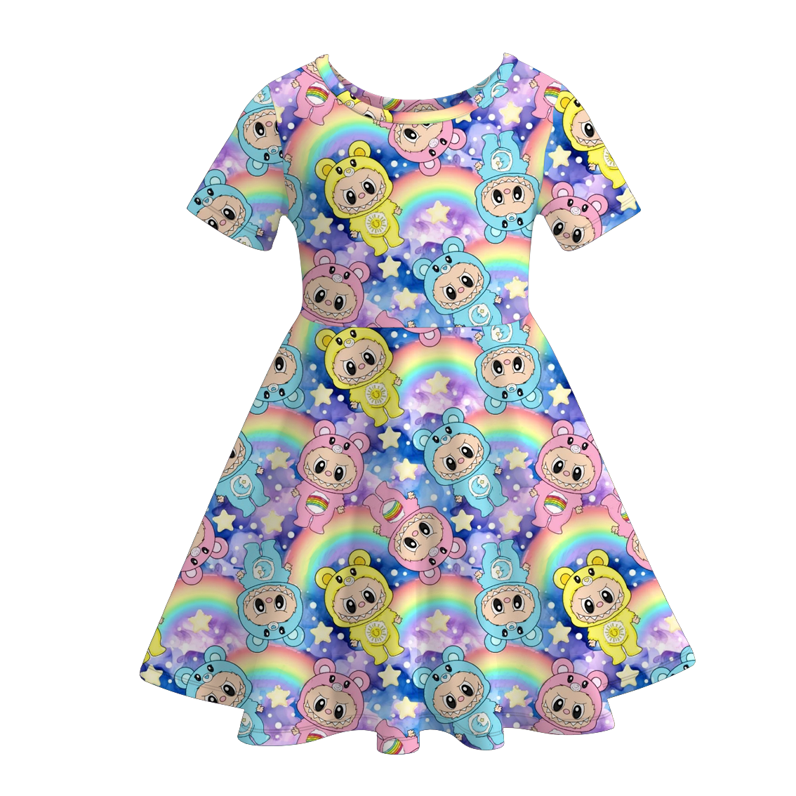 (Pre Order)Girls Halloween Cartoon Print Dress