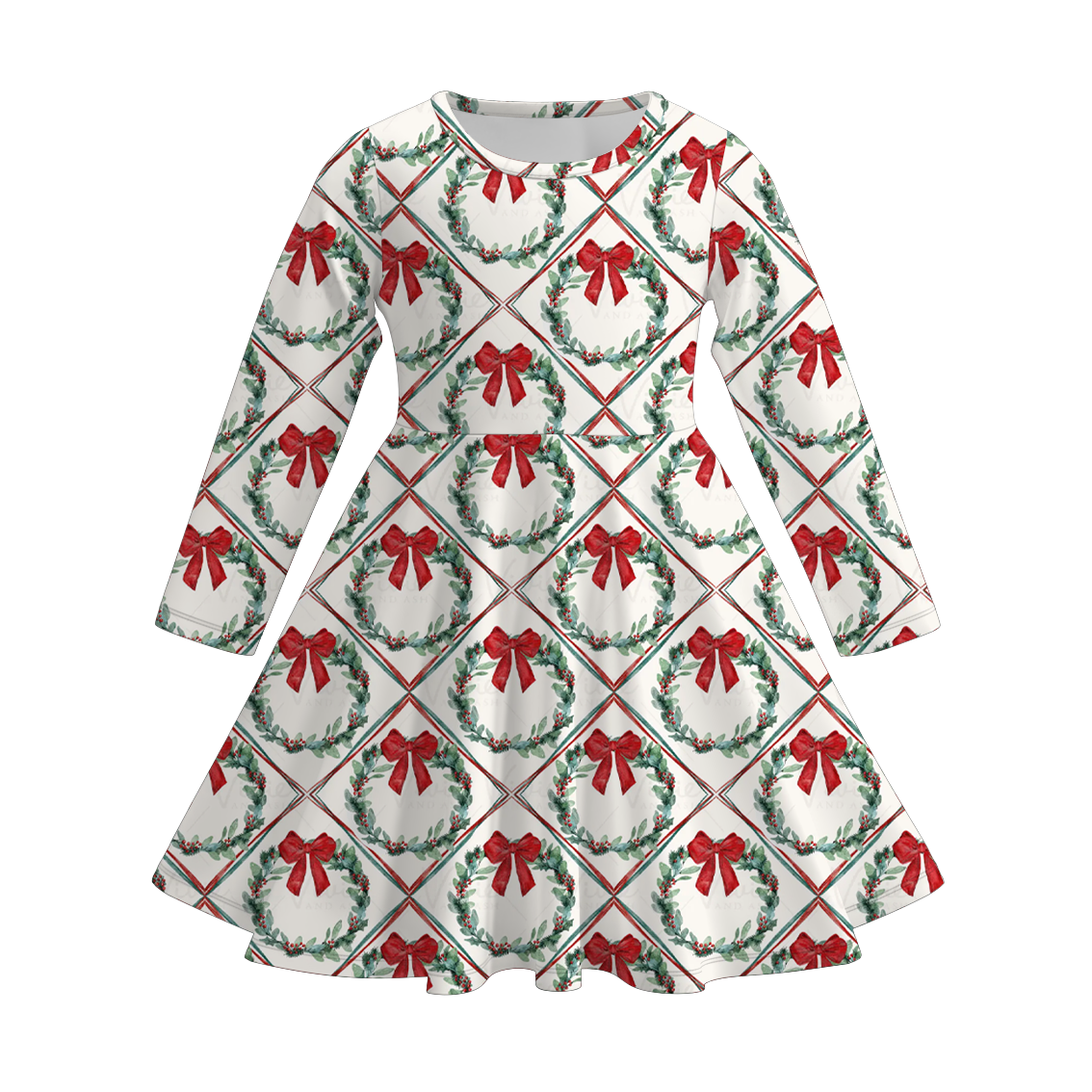 (Pre Order)Girls Christmas Print Dress&Outfit Set