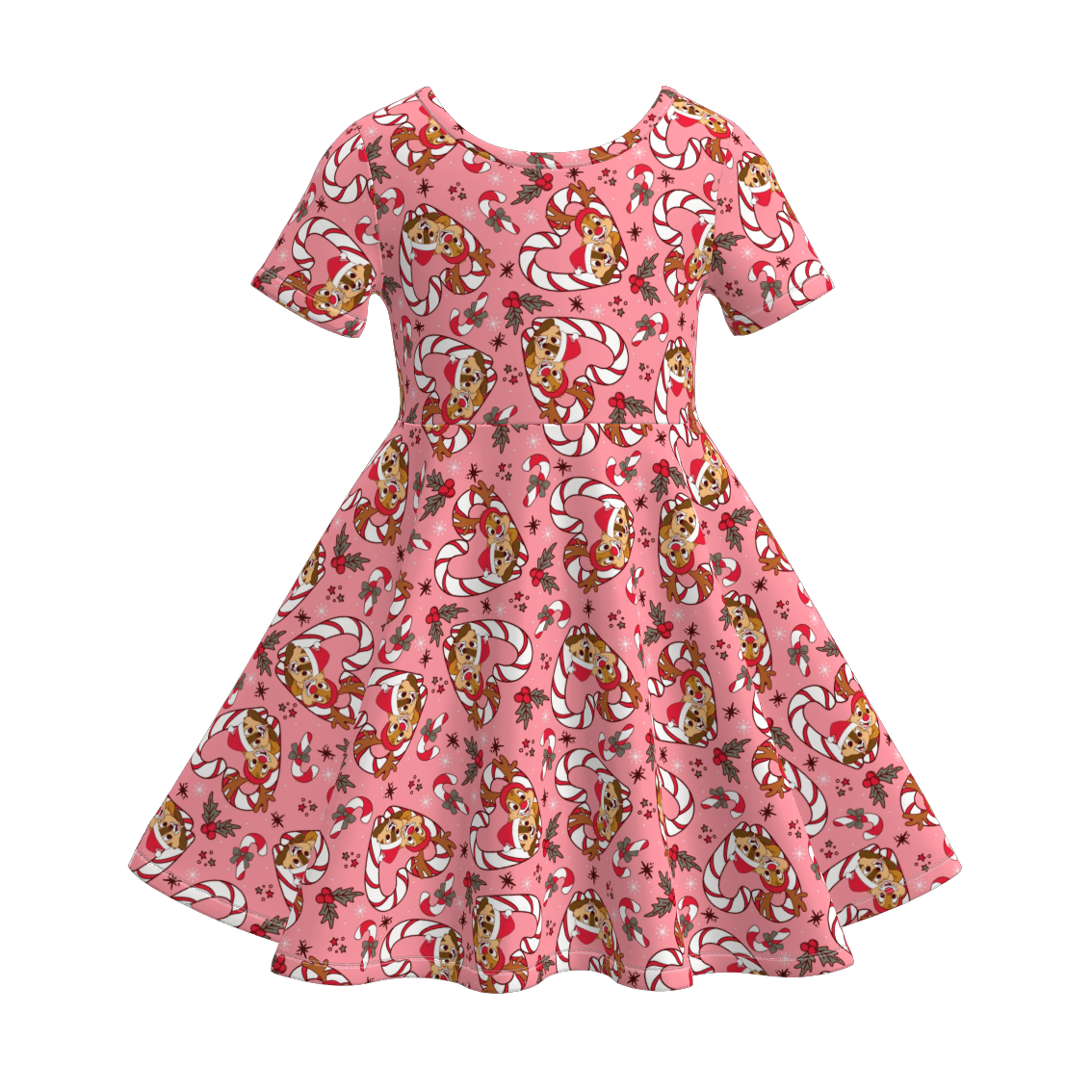 (Pre Order)Family Christmas Cartoon Print Dress&Set