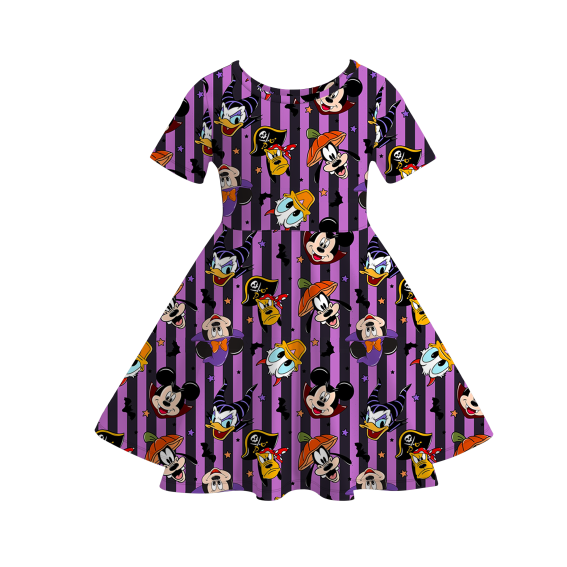 (Pre Order)Family Halloween Cartoon Print Dress,Set&Top