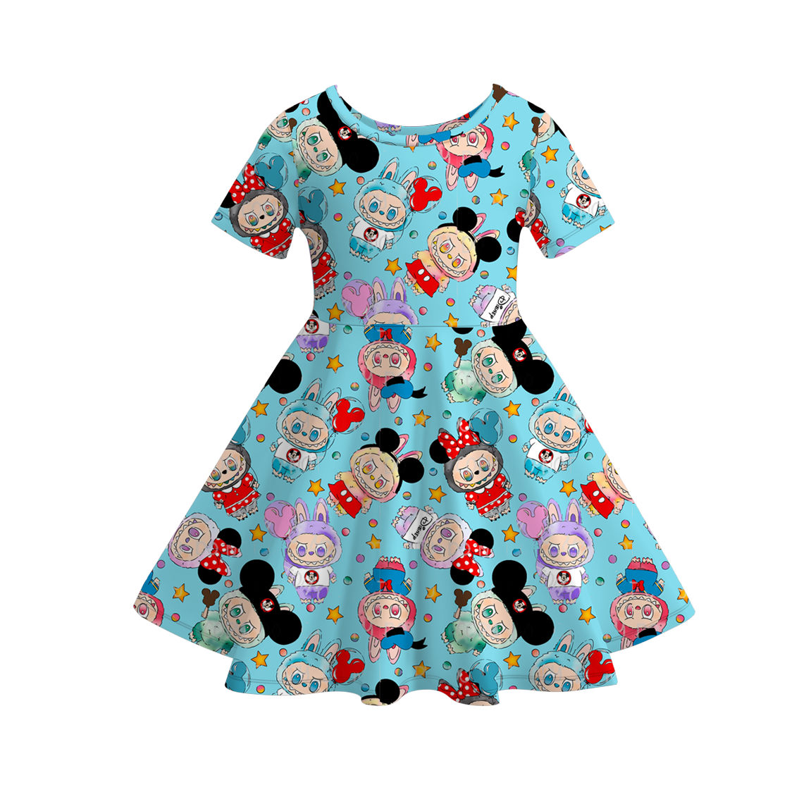 (Pre Order)Girls Halloween Cartoon Print Dress