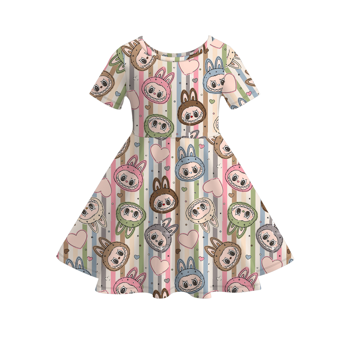(Pre Order)Girls Halloween Cartoon Print Dress