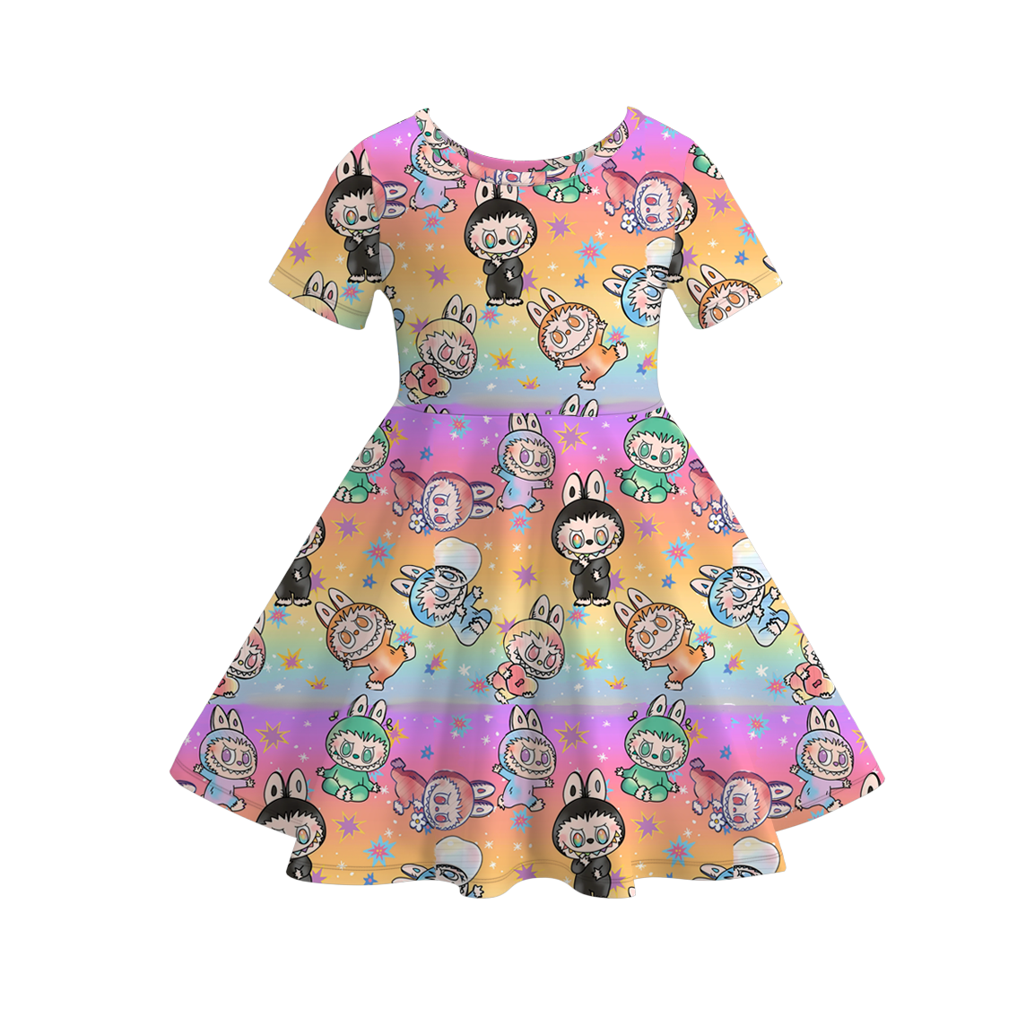 (Pre Order)Girls Halloween Cartoon Print Dress