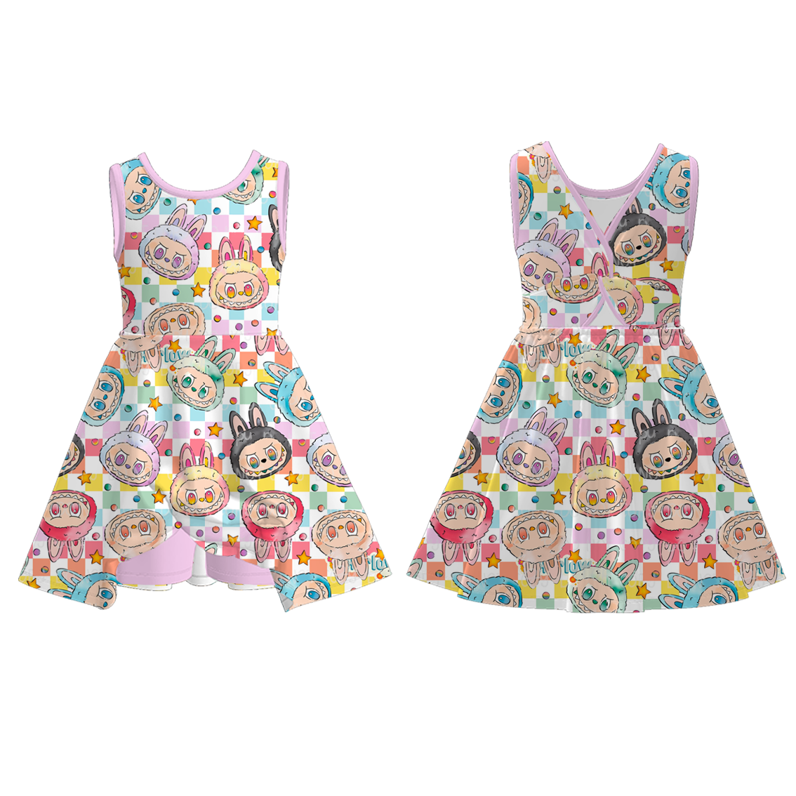 (Pre Order)Girls Halloween Cartoon Print Skort Dress