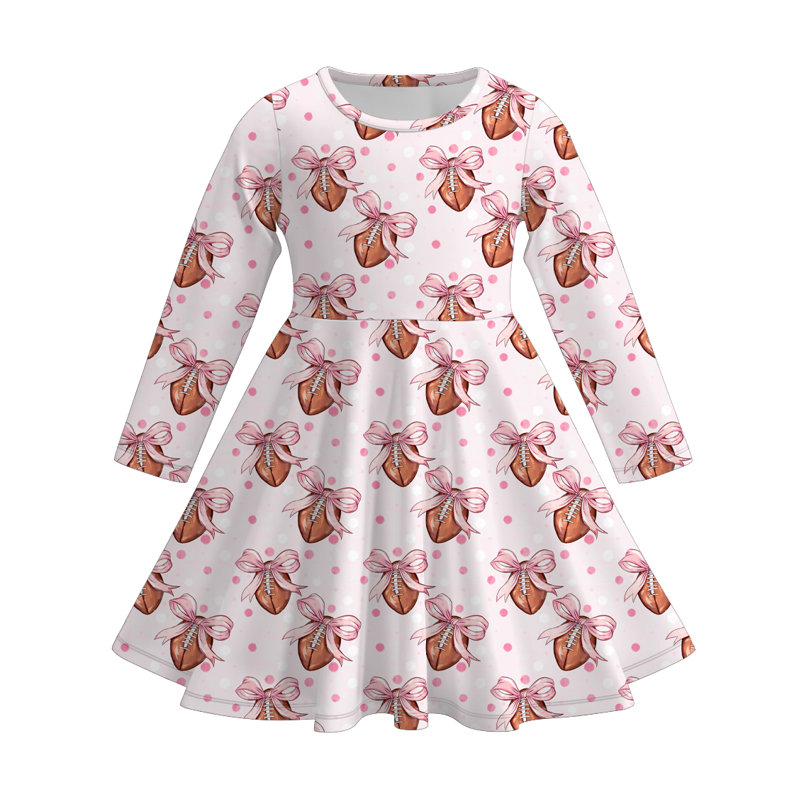 (Pre Order)Girls Football Team Print Dress