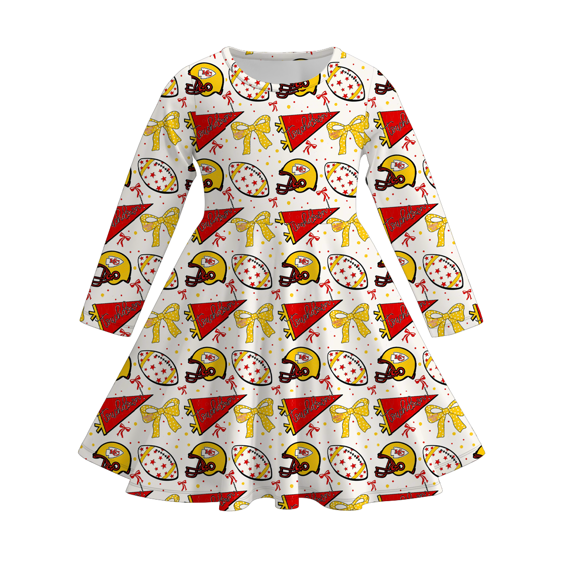 (Pre Order)Girls Football Team Print Dress