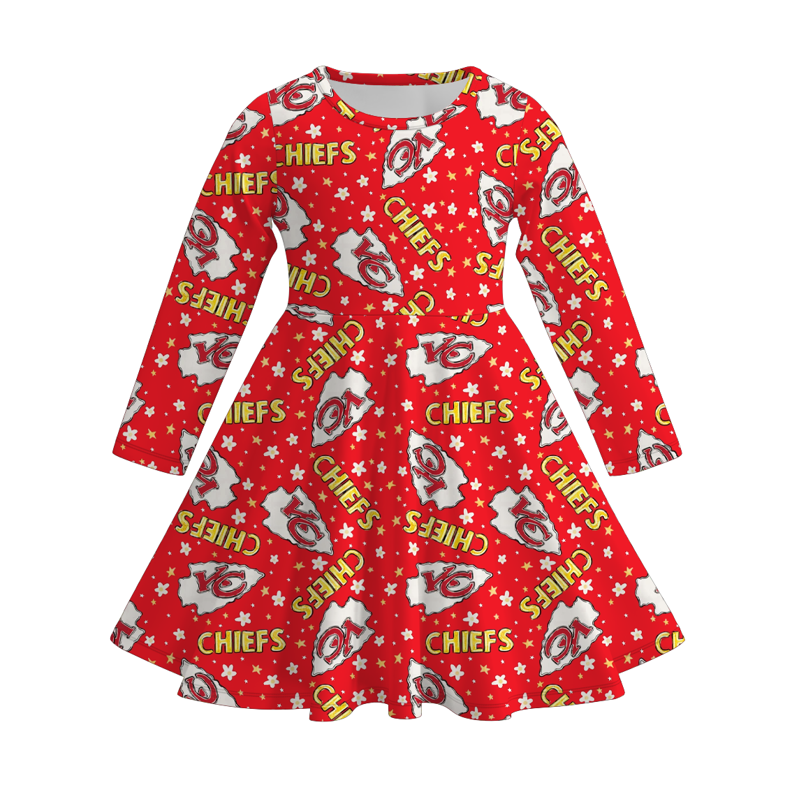 (Pre Order)Girls Football Team Print Dress