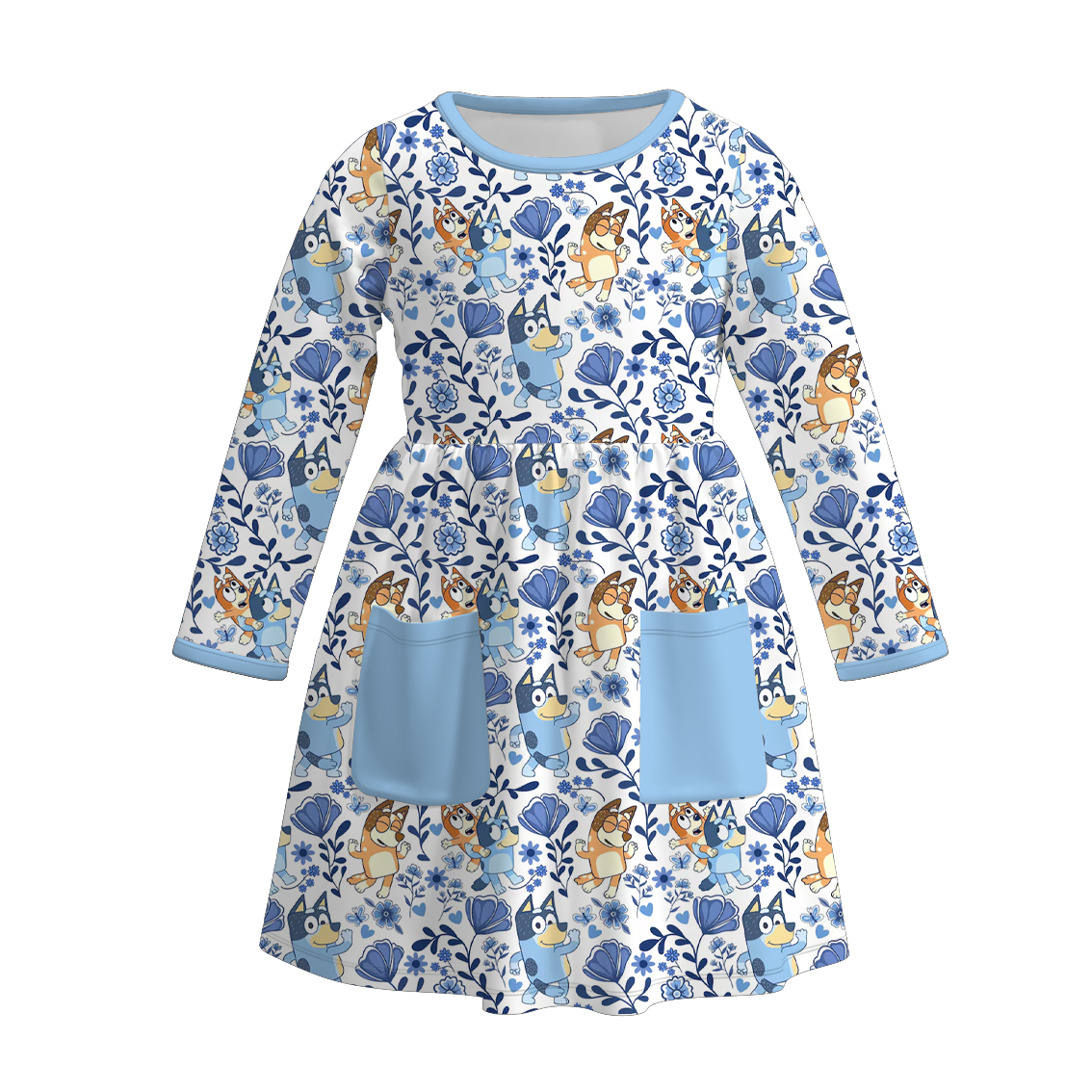 (Pre Order)Girls Fall&Winter Cartoon Print Dress