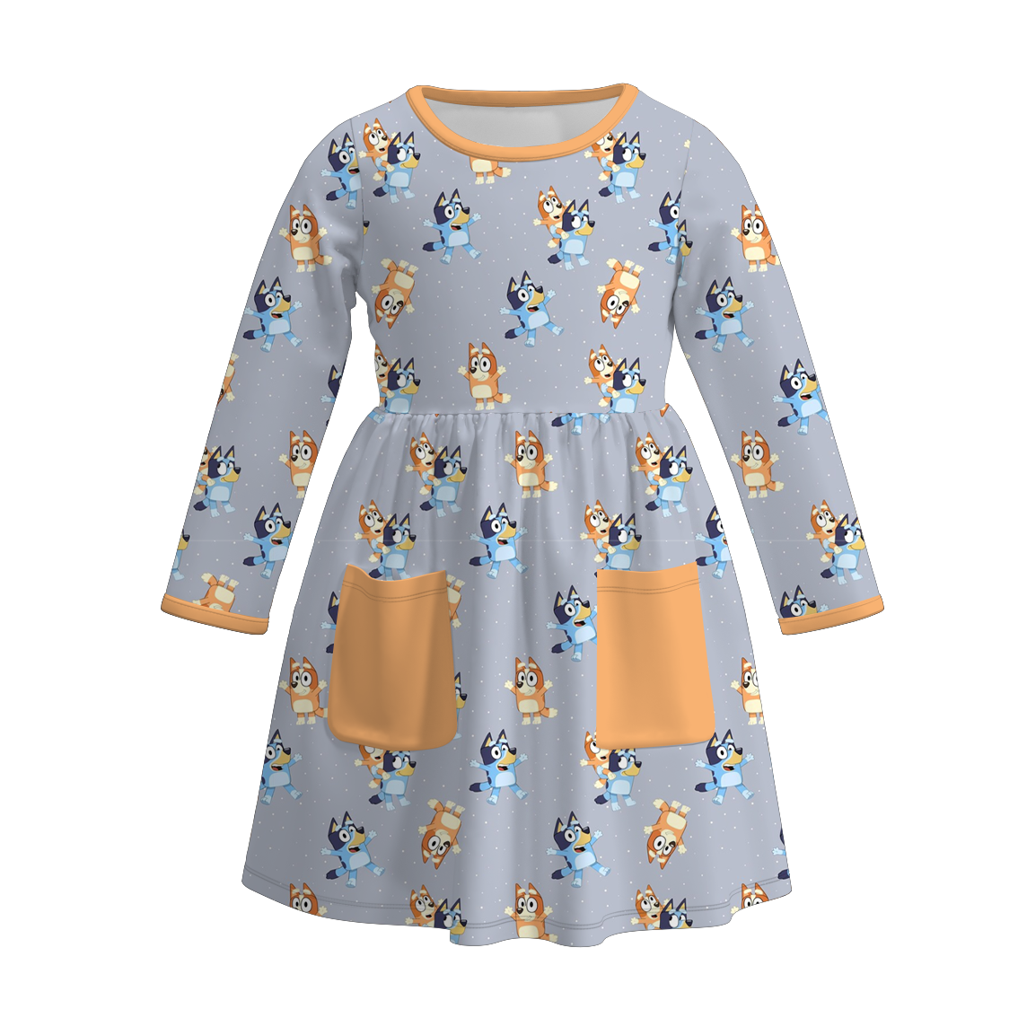 (Pre Order)Girls Fall&Winter Cartoon Print Dress