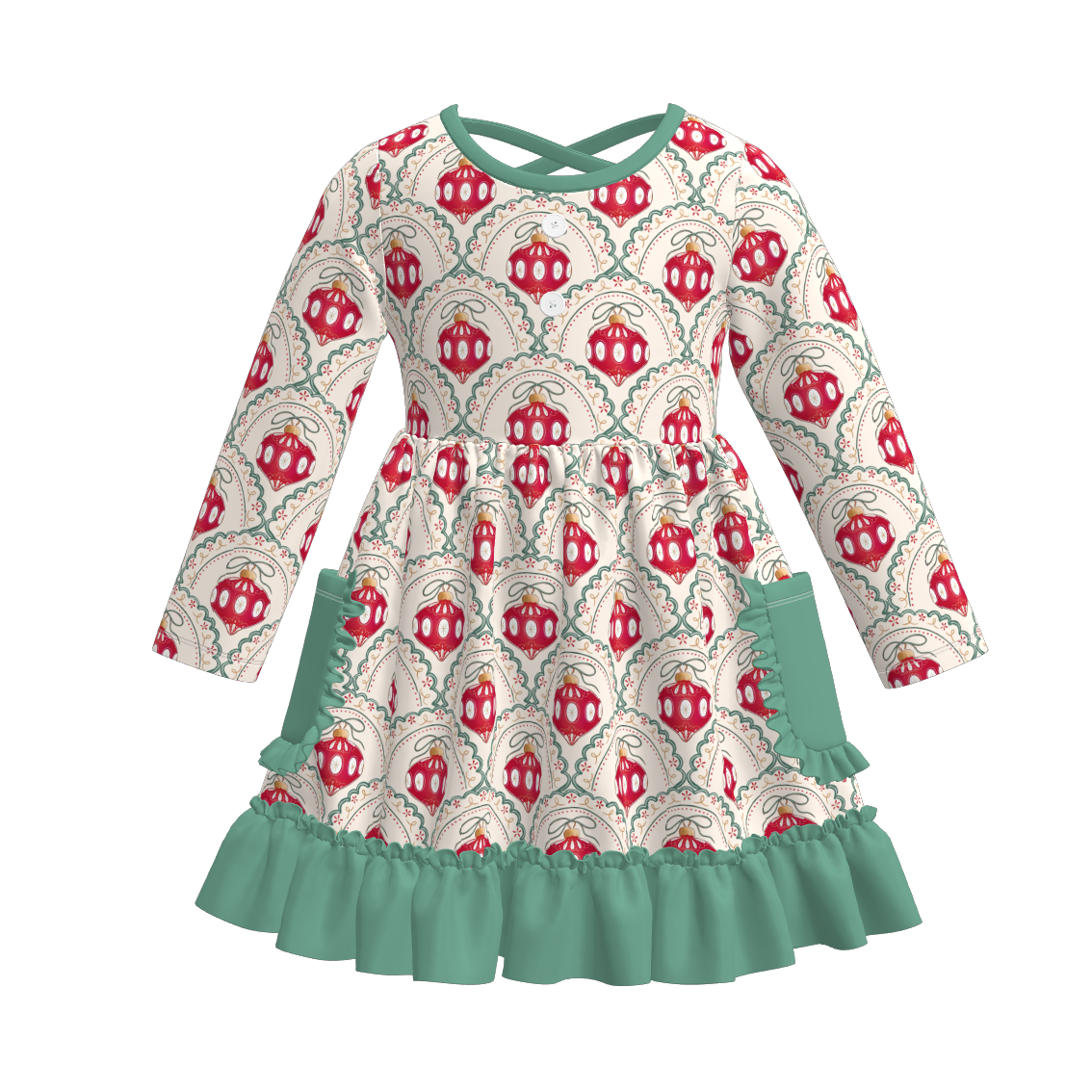 (Pre Order)Family Christmas Print Dress,Set,Romper&Top