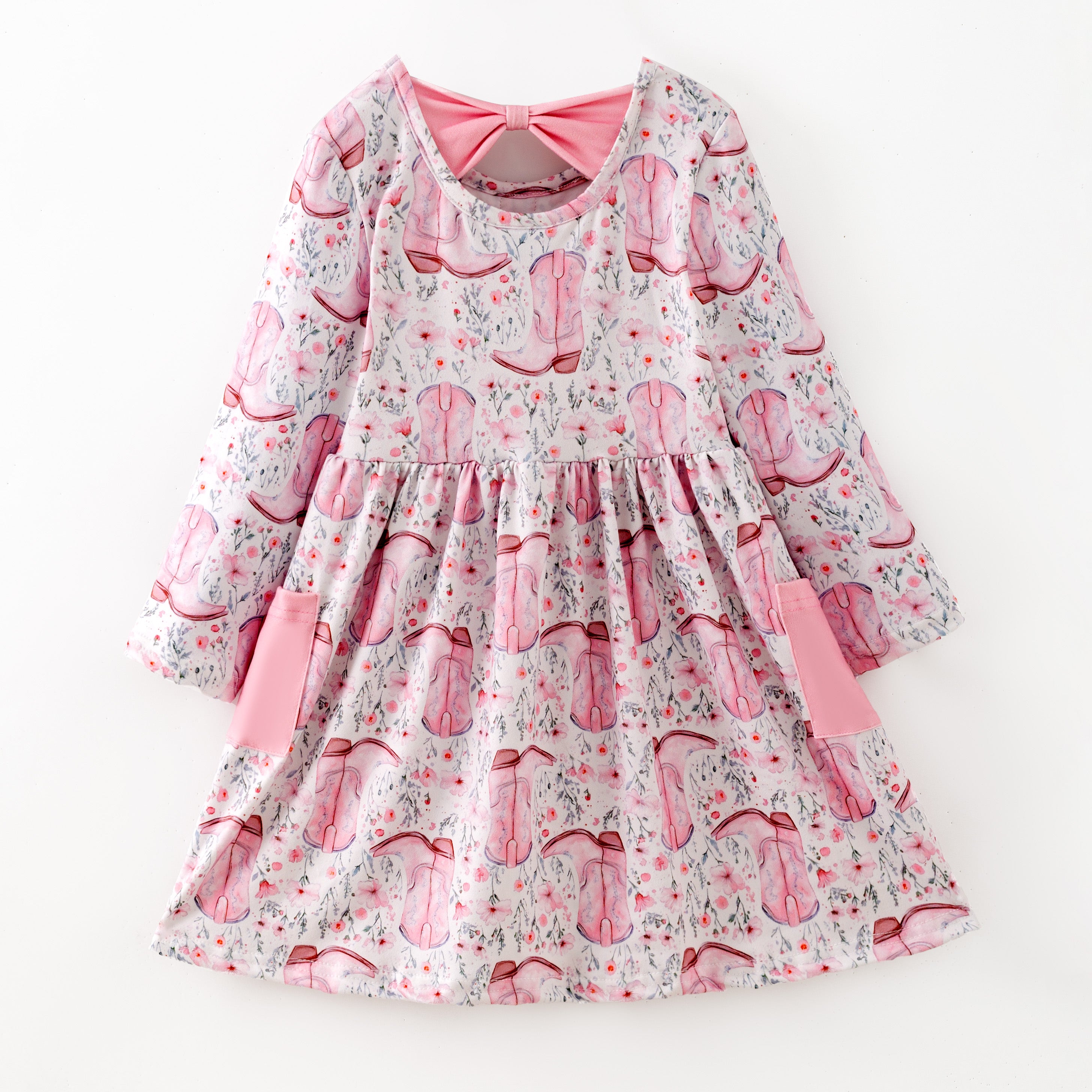 (Pre Order,Prepack Zone)Girls Cowgirl Print Dress(Mix Size)