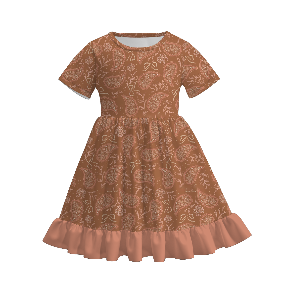 (Pre Order)Girls Fall Plaid Print Ruffle Dress