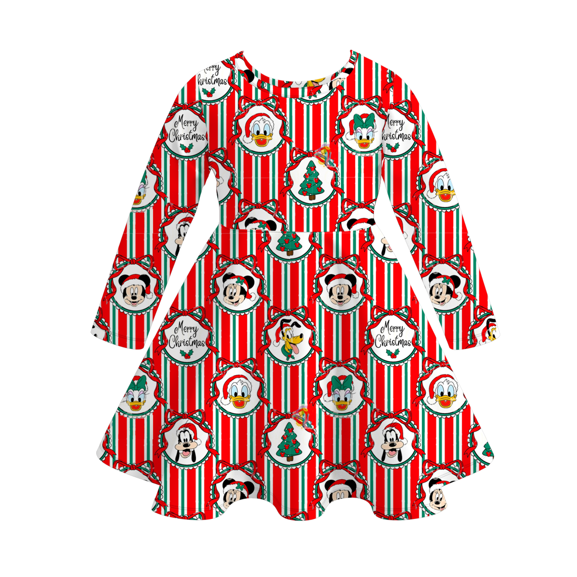 (Pre Order)Girls Christmas Magical World Print Dress