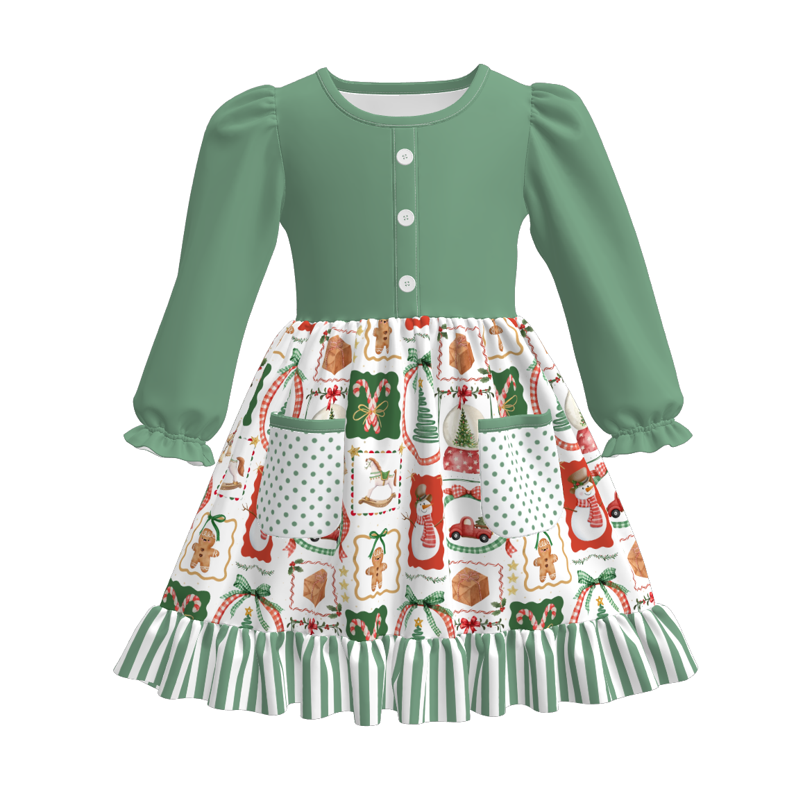 (Pre Order)Sisters Christmas Print Dress,Set&Romper