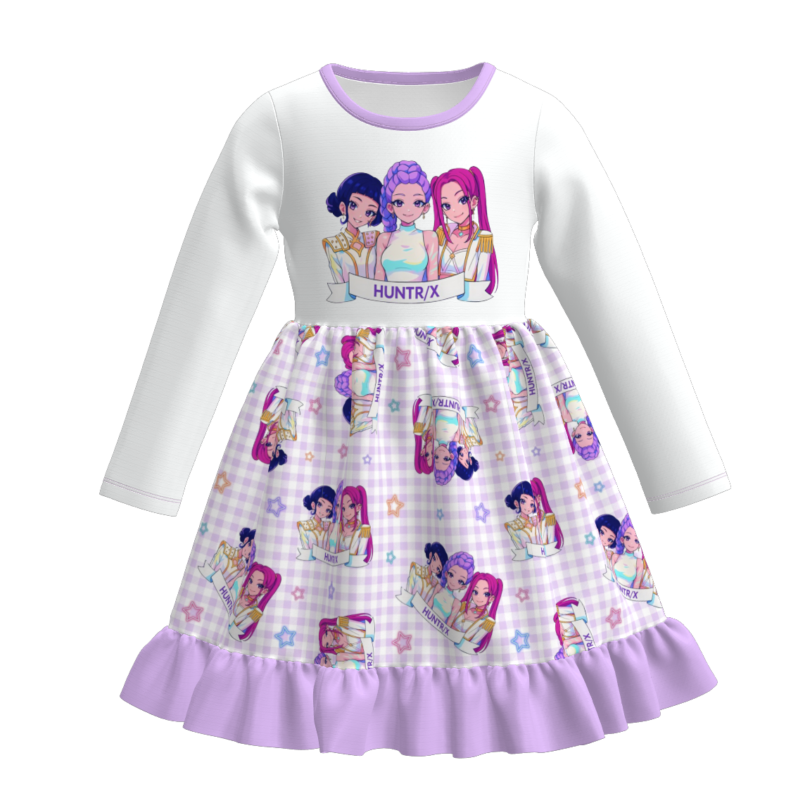 (Pre Order)Girls Movie Character Print Ruffle Dress
