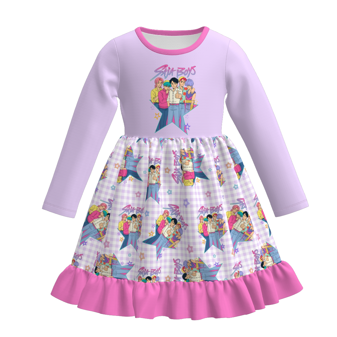 (Pre Order)Girls Movie Character Print Ruffle Dress