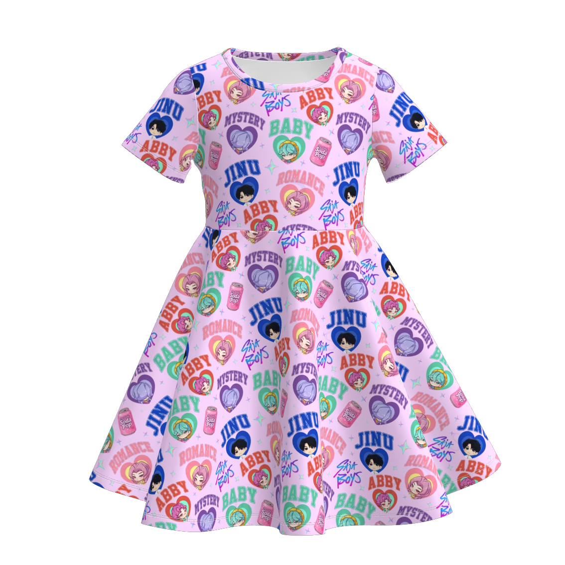(Pre Order)Girls Movie Character Print Dress
