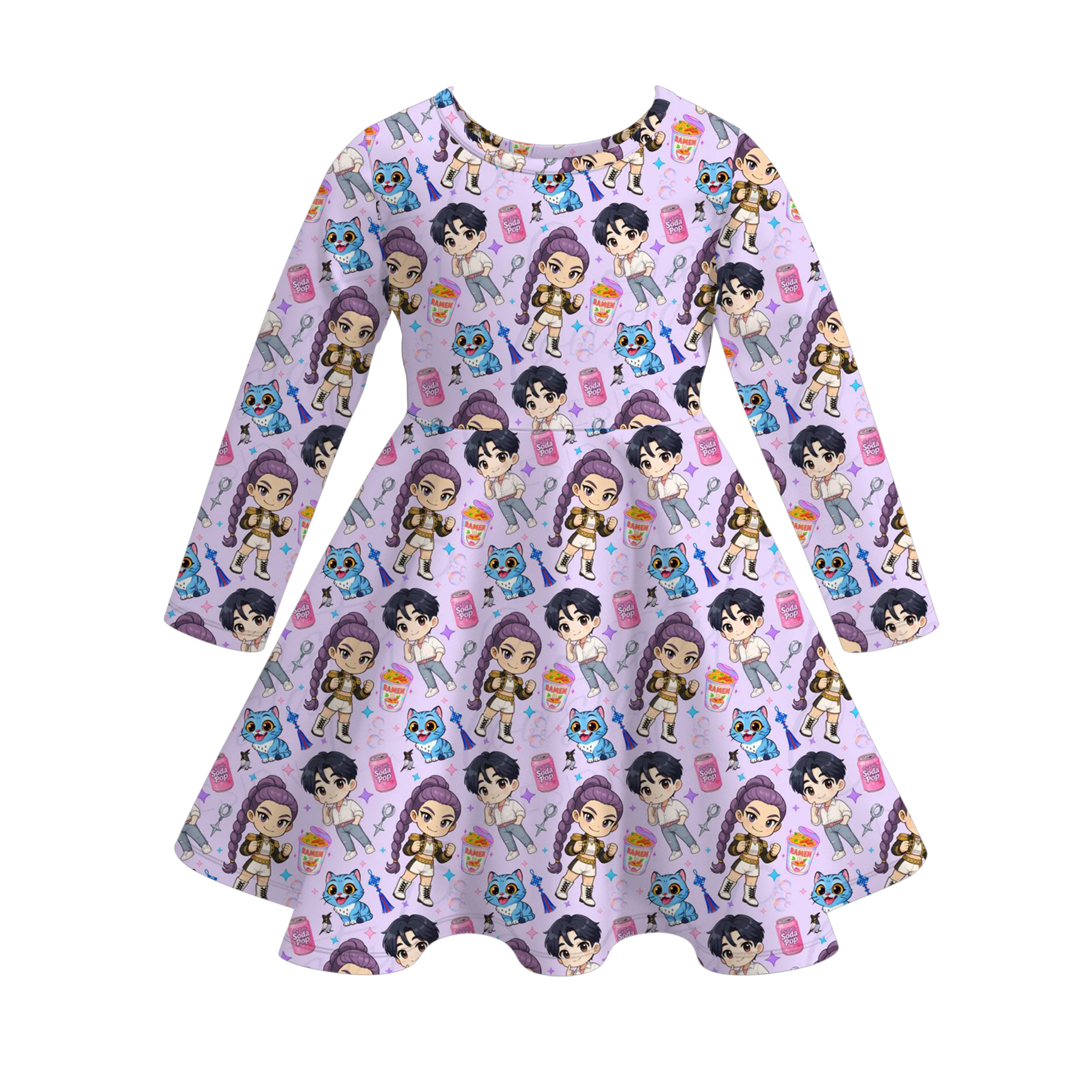 (Pre Order)Girls Movie Character Print Dress