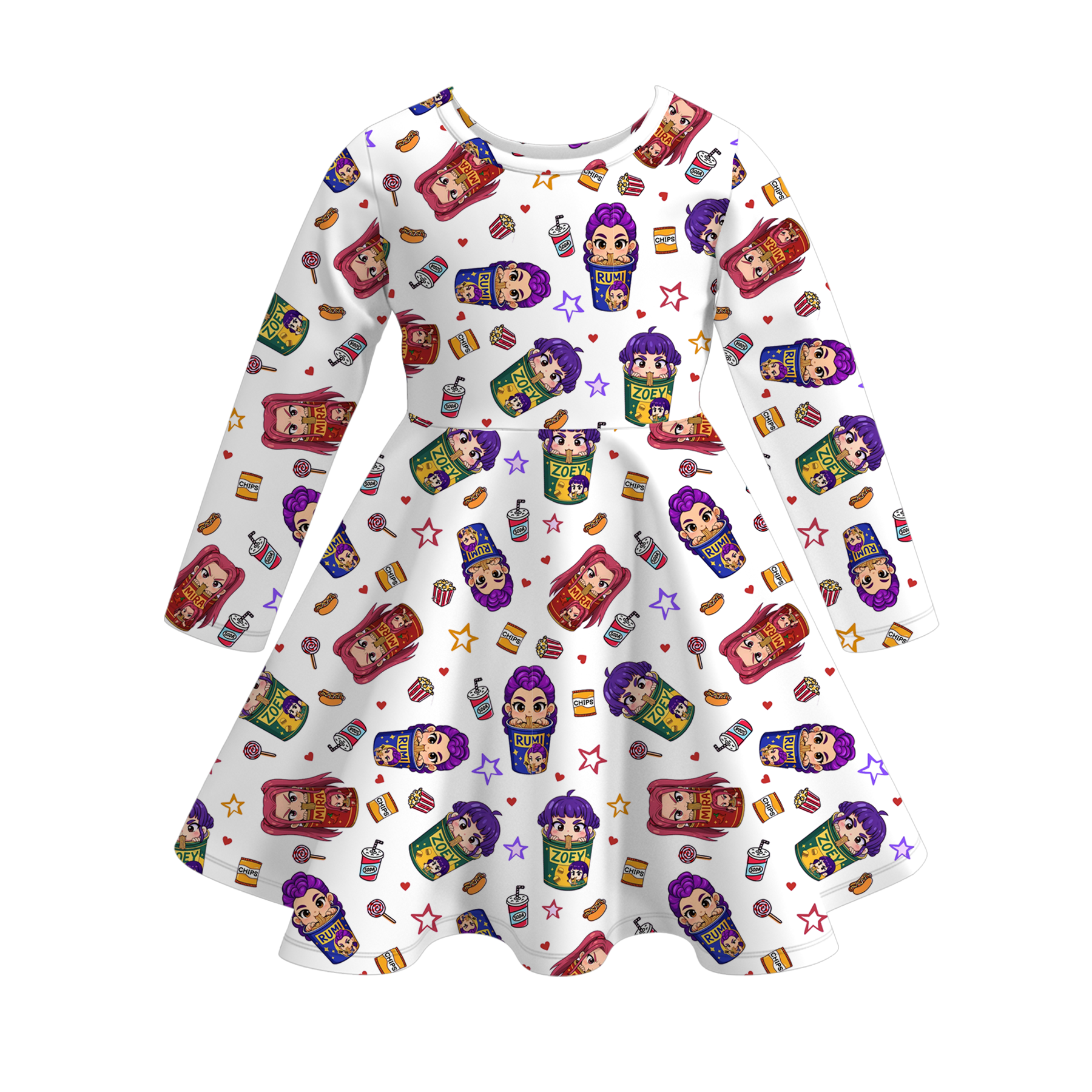 (Pre Order)Girls Movie Character Print Dress
