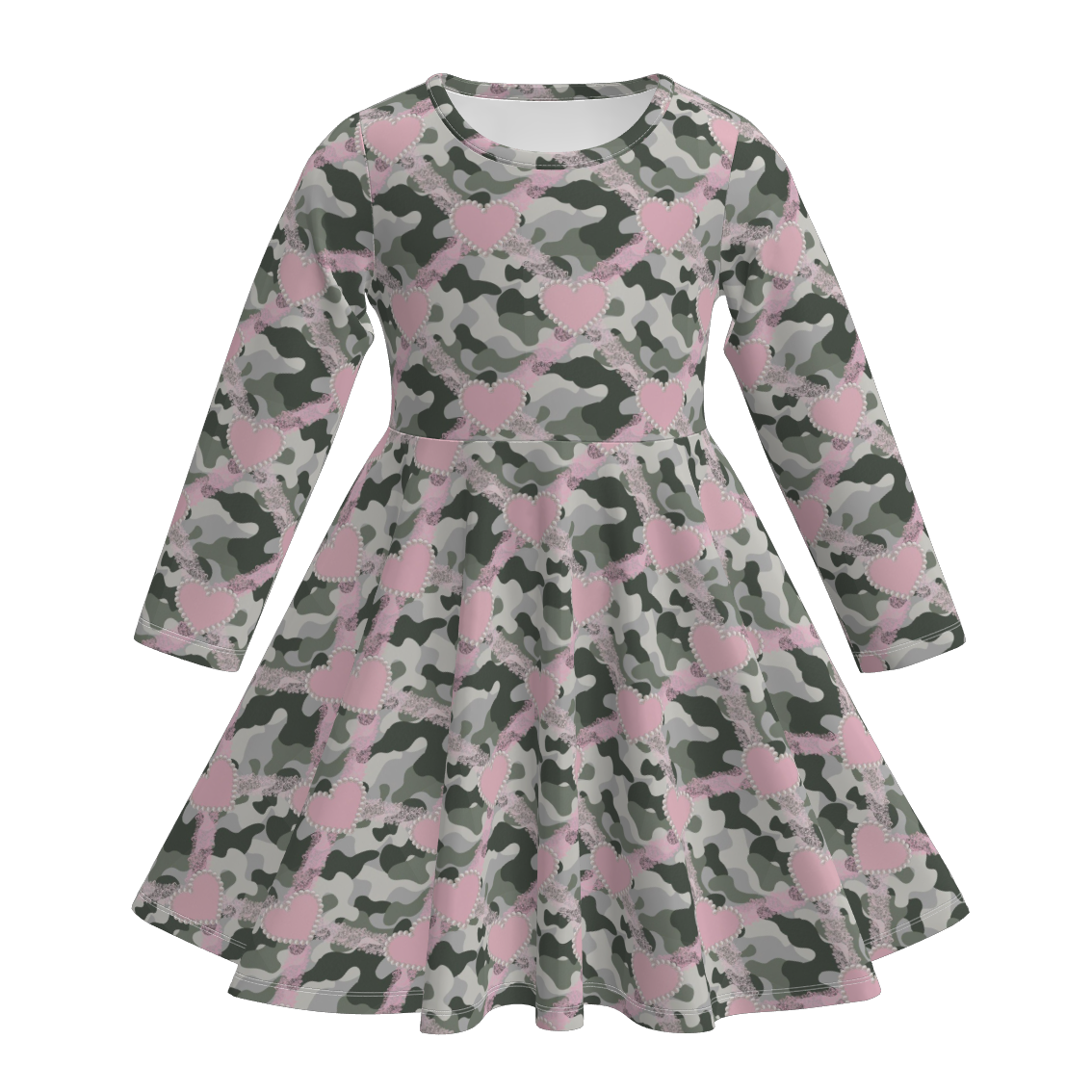 (Pre Order)Girls Fall Leopard Print Long Sleeves Dress