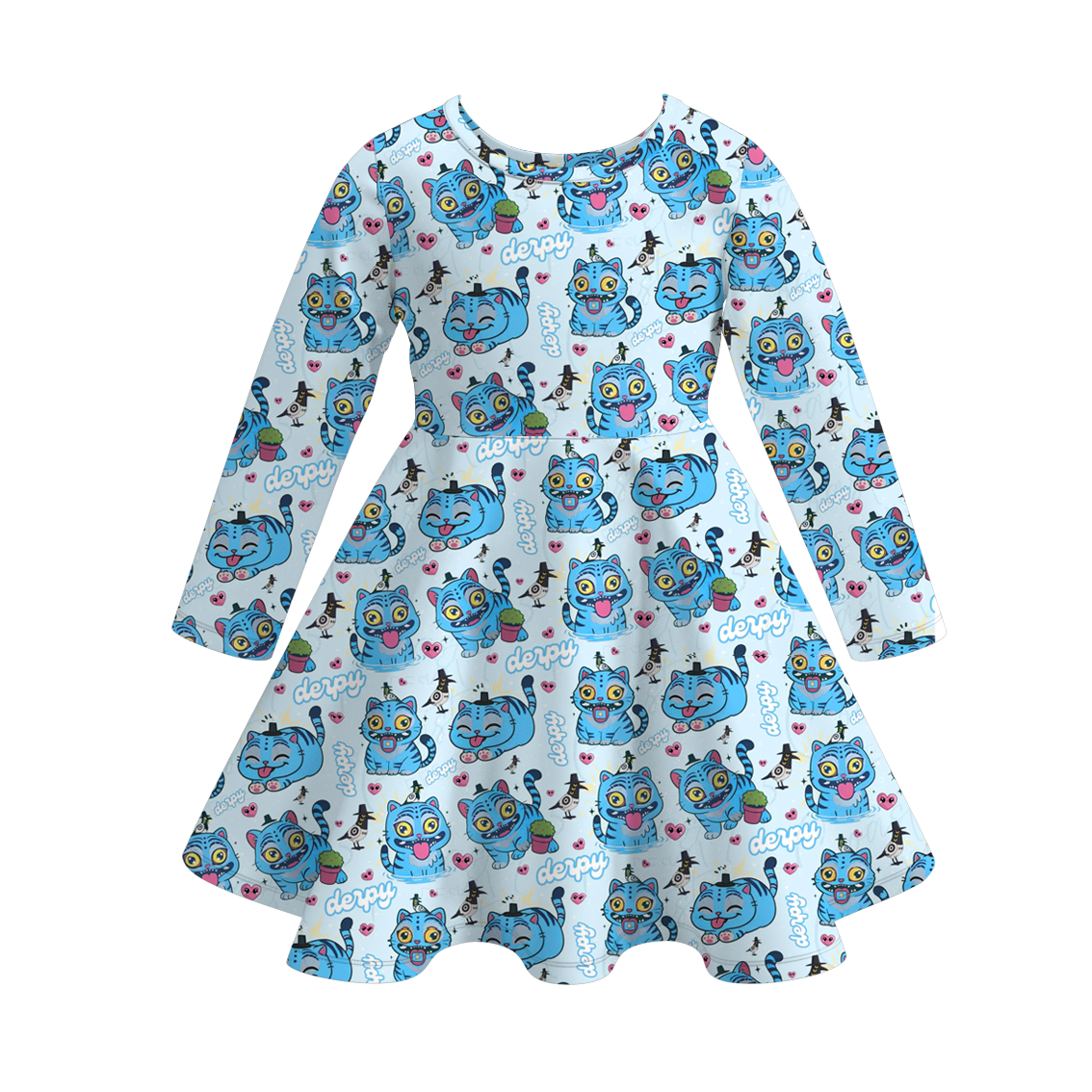 (Pre Order)Girls Movie Character Print Long Sleeves Dress