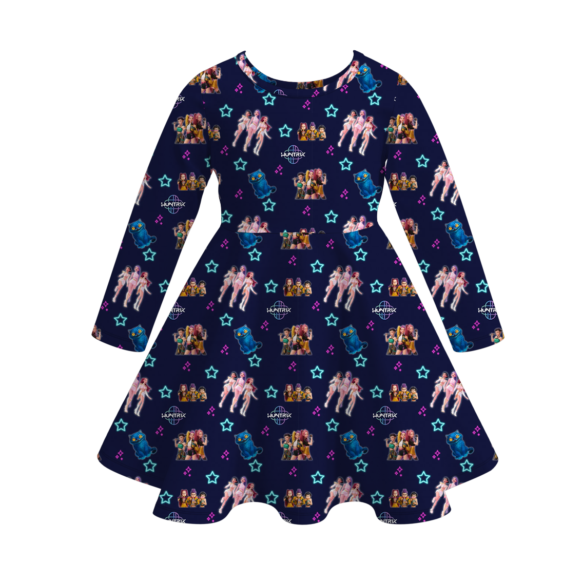 (Pre Order)Girls Movie Character Print Long Sleeves Dress