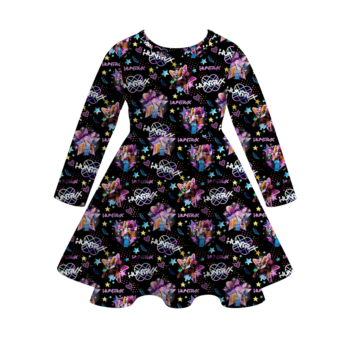 (Pre Order)Girls Movie Character Print Long Sleeves Dress