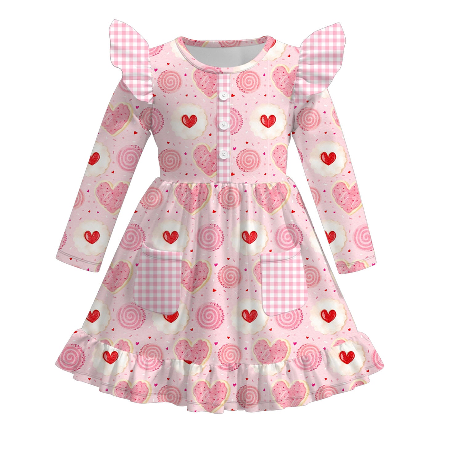 (Pre Order)Girls Valentine's Day Print Dress,Set&Romper