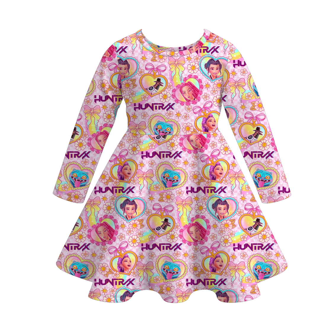 (Pre Order)Girls Movie Character Print Long Sleeves Dress