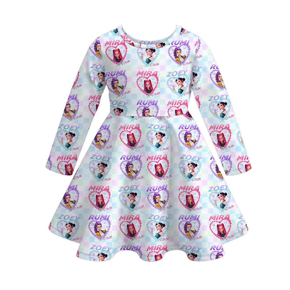 (Pre Order)Girls Movie Character Print Long Sleeves Dress