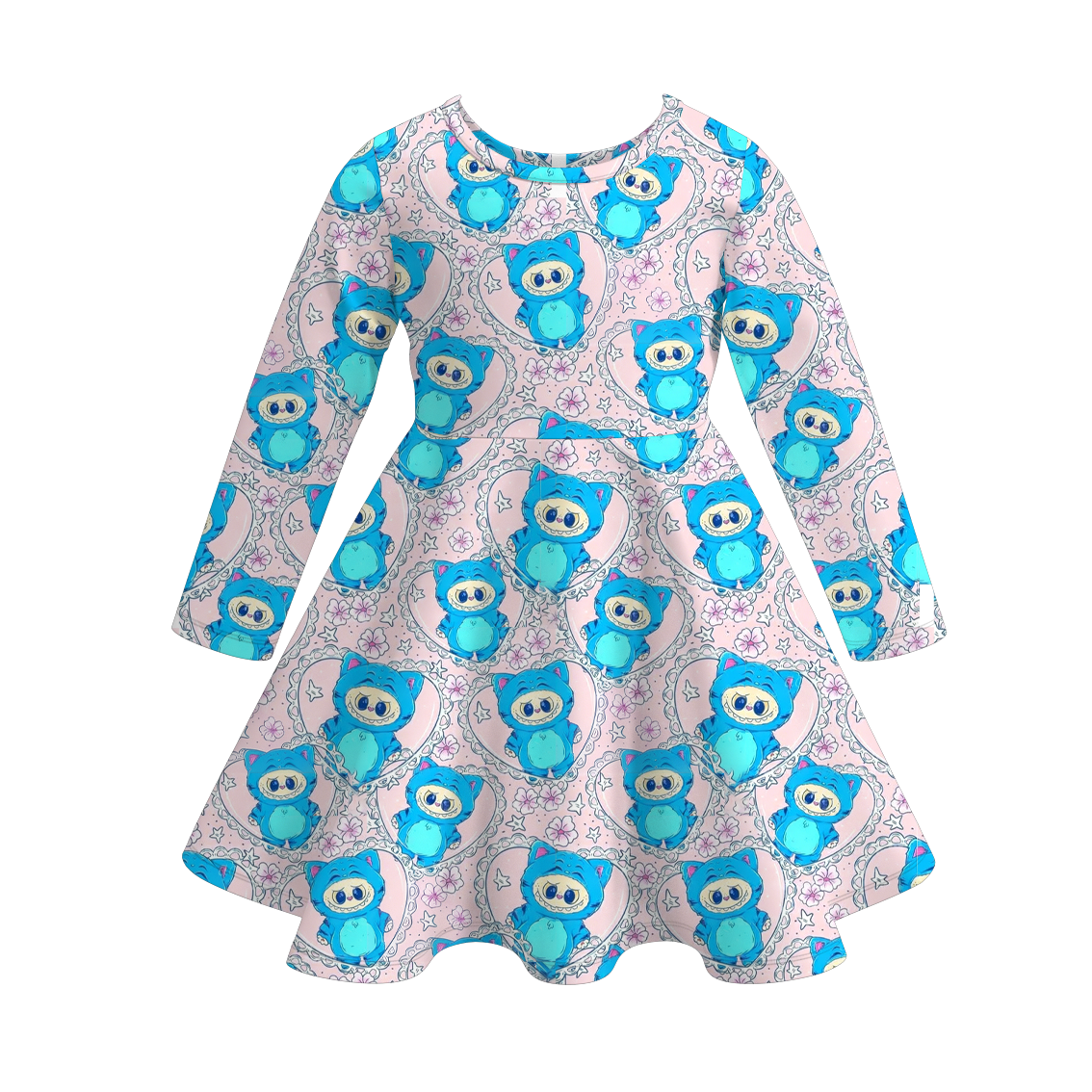 (Pre Order)Girls Movie Character Print Long Sleeves Dress