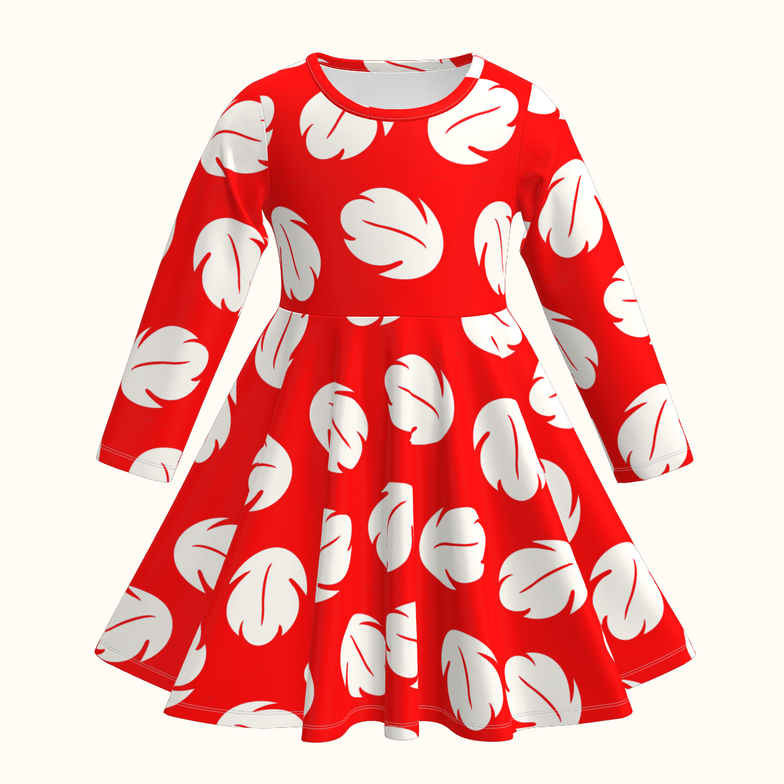 (Pre Order)Girls Fall Cartoon Print Long Sleeves Dress