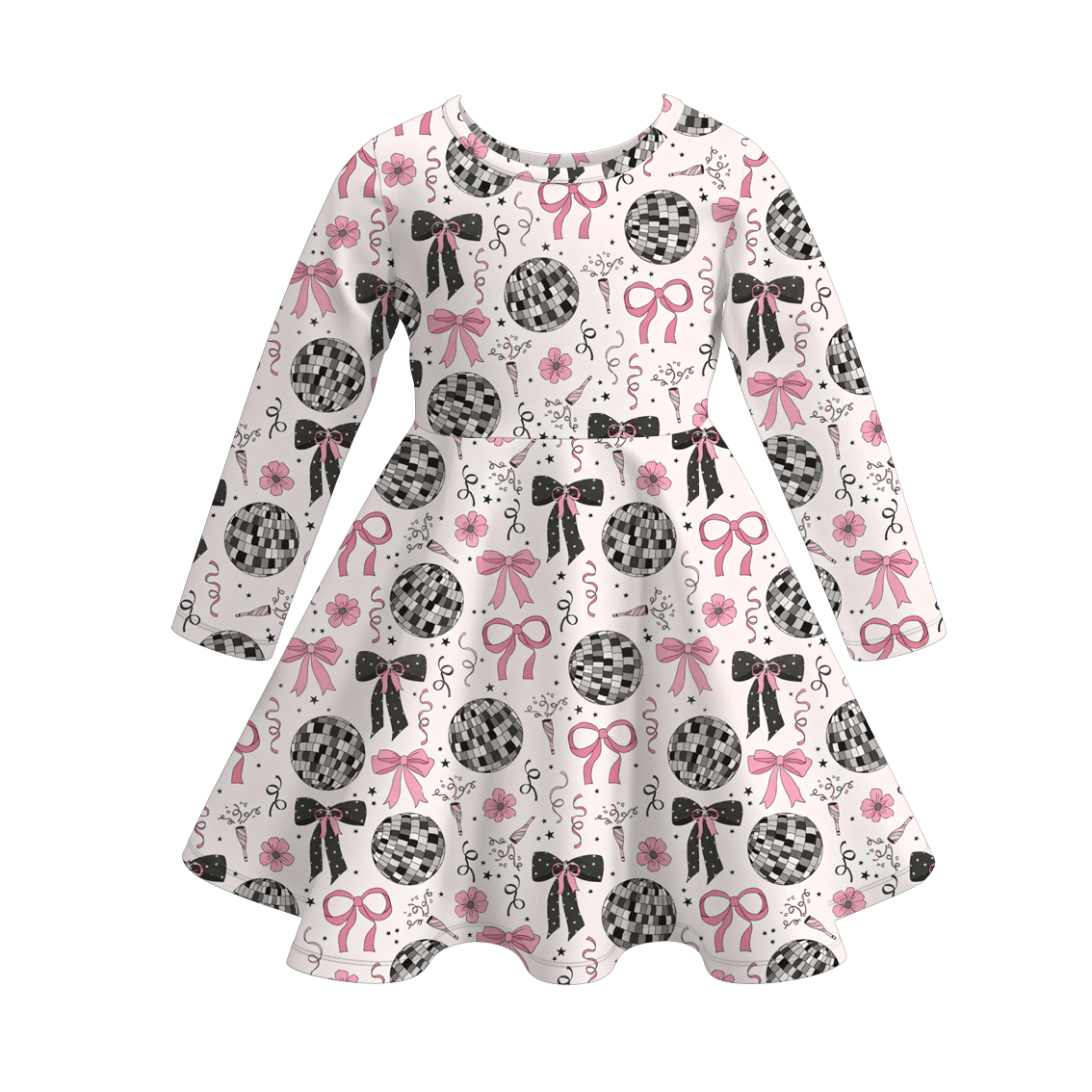 (Pre Order)Girls Happy New Year Print Dress