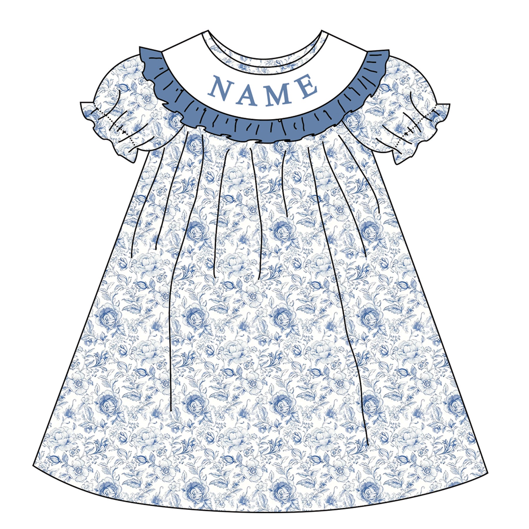(Pre Order)Sisters Spring Floral Embroidery Smocked Dress&Romper