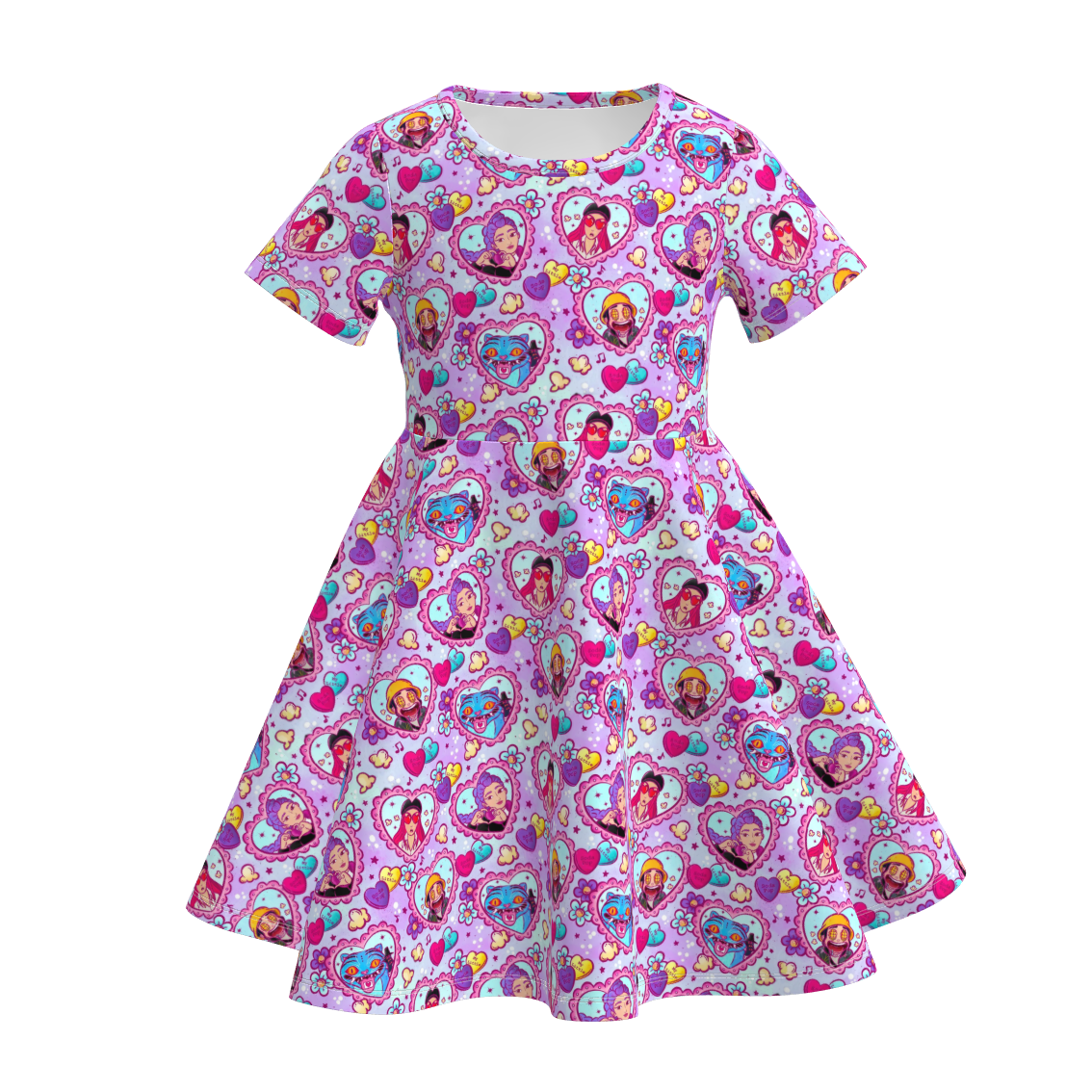 (Pre Order)Girls Valentine's Day Movie Character Print Dress