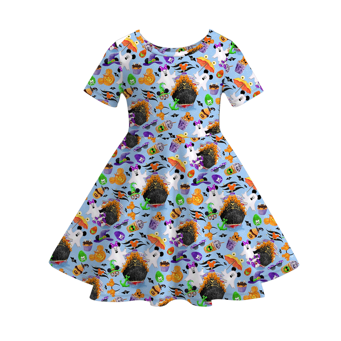 (Pre Order)Family Halloween Ghost Print Dress,Set&Top