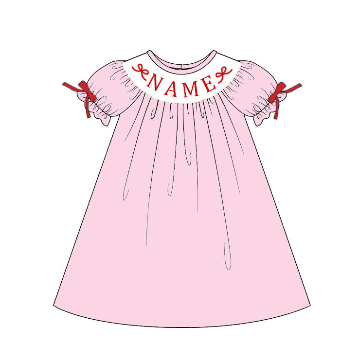 (Pre Order)Siblings Valentine's Day Embroidery Smocked Dress,Set&Romper