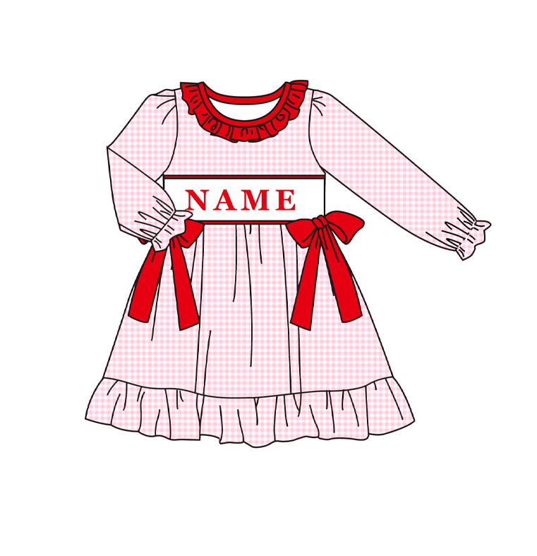 (Pre Order)Sisters Valentine's Day Embroidery Smocked Dress,Set&Romper