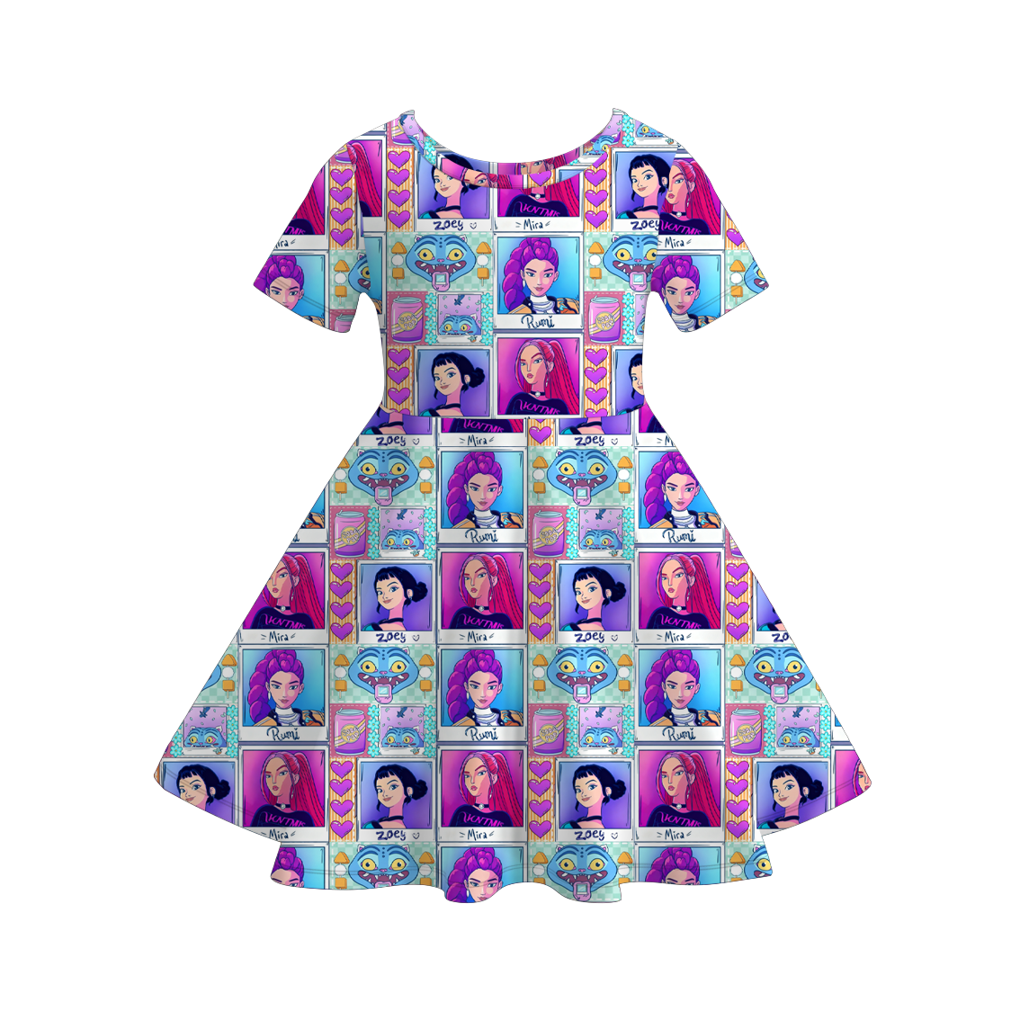 (Pre Order)Girls Movie Character Print Dress