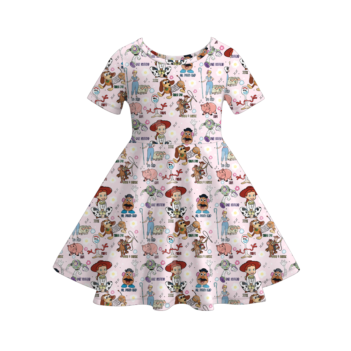 (Pre Order)Girls Valentine's Day Print Long Sleeves Dress