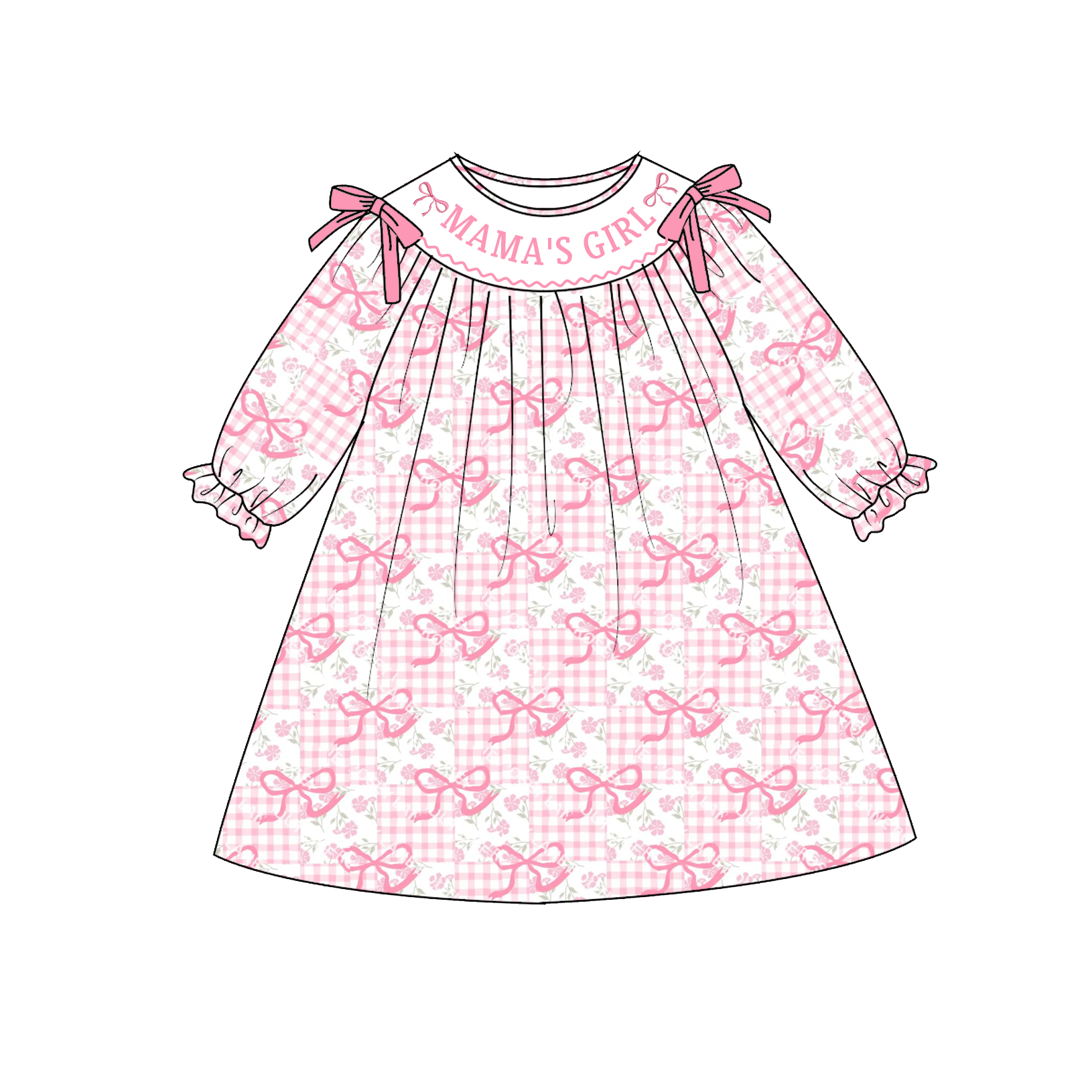 (Pre Order)Sisters Valentine's Day Embroidery Smocked Dress&Romper