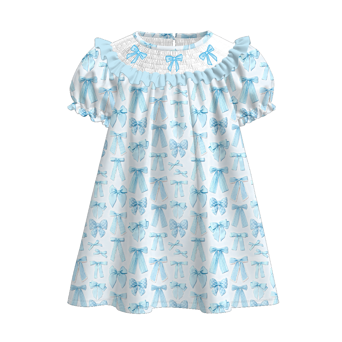 (Pre Order)Siblings Spring Bow Embroidery Smocked Dress&Romper