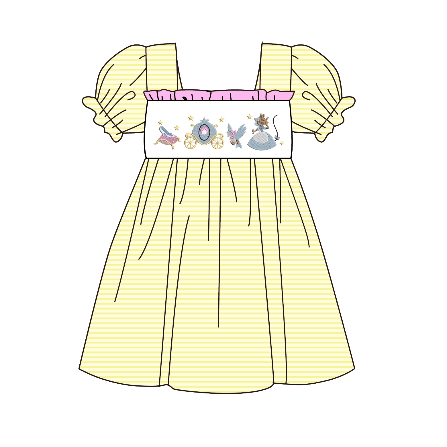 (Pre Order)Sisters Spring Princess Embroidery Smocked Dress&Romper