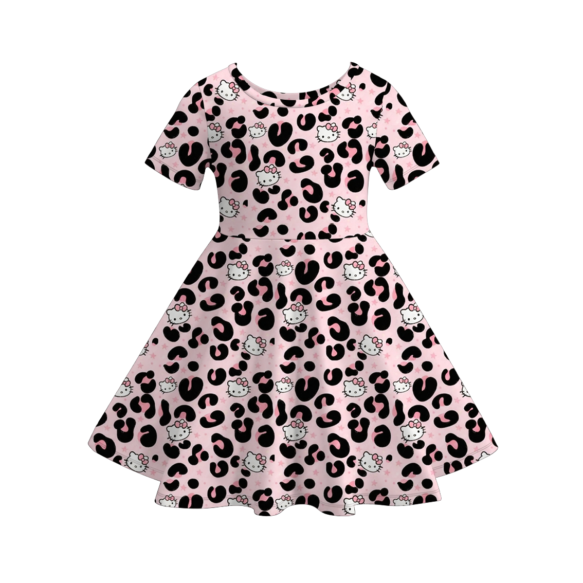 (Pre Order)Girls Spring Leopard Print Dress&Set