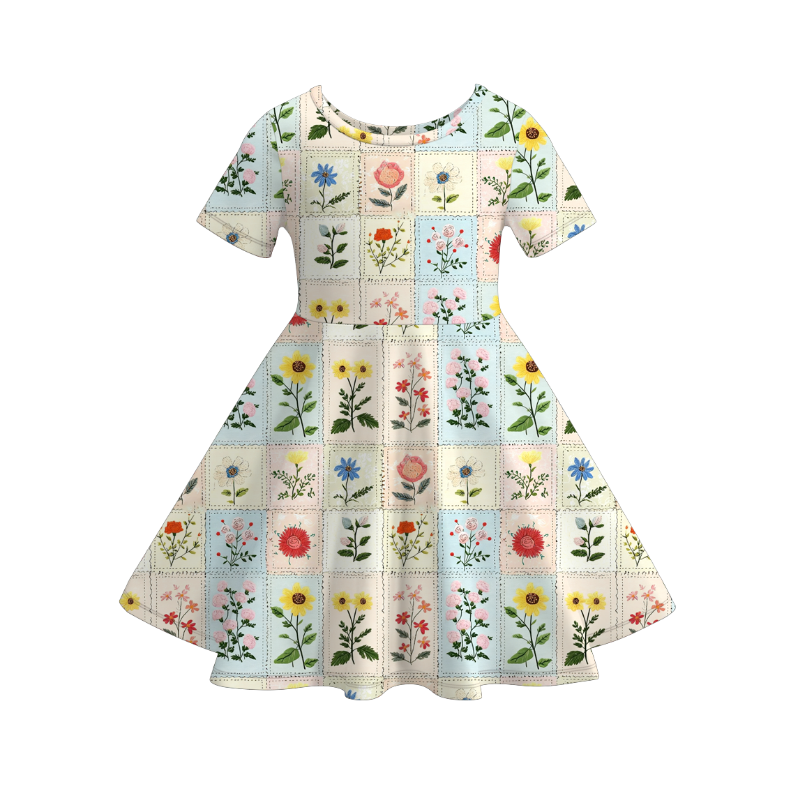 (Pre Order)Girls Spring&Summer Floral Print Dress