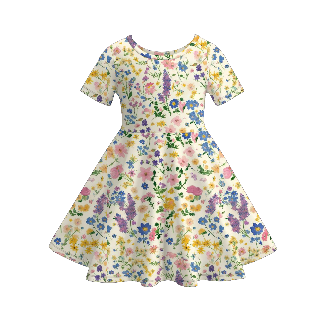 (Pre Order)Girls Spring&Summer Floral Print Dress